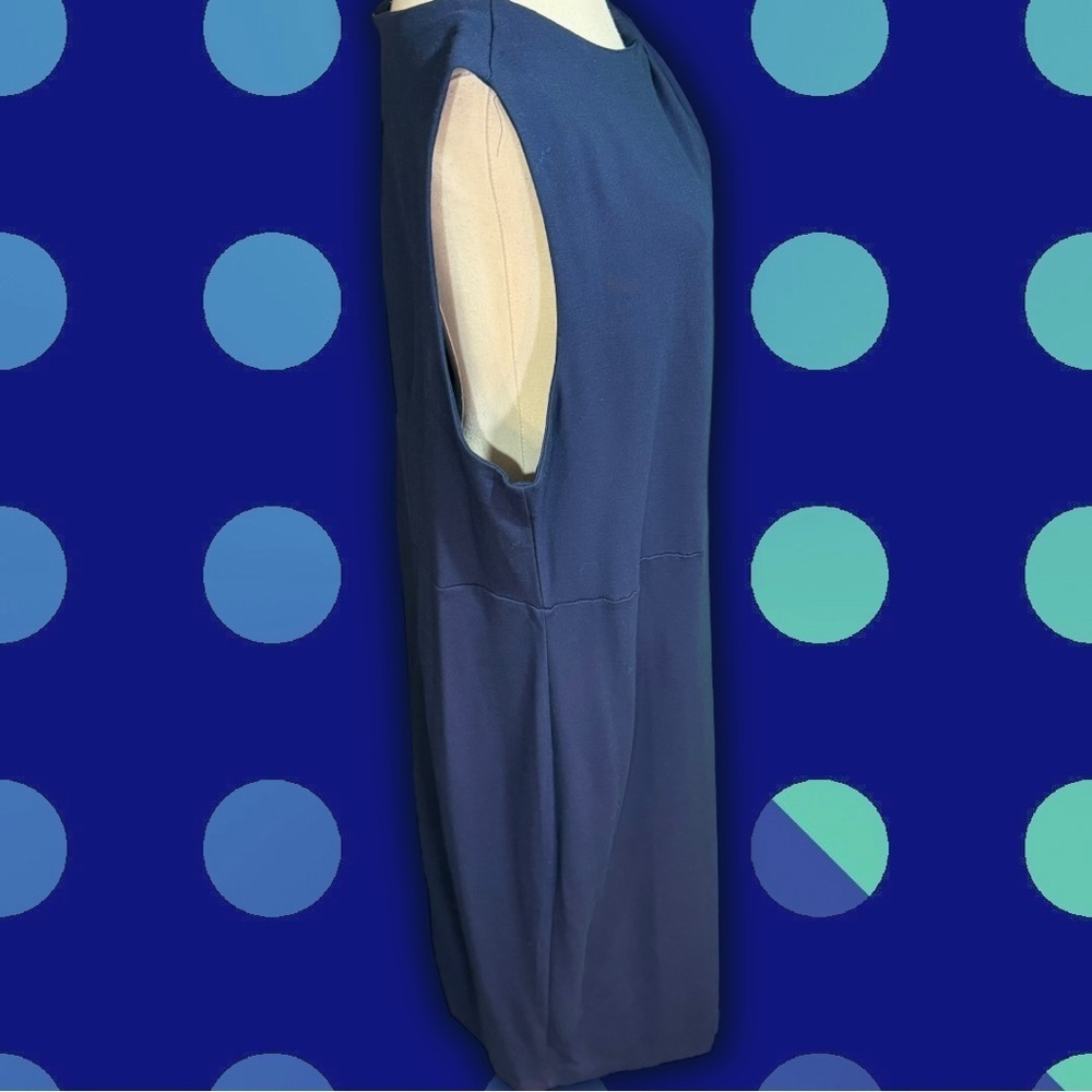 NWT Eloquii Plus Size Twisted Shoulder Sheath Dress in Navy Blue Plus Size 24 - Picture 14 of 16